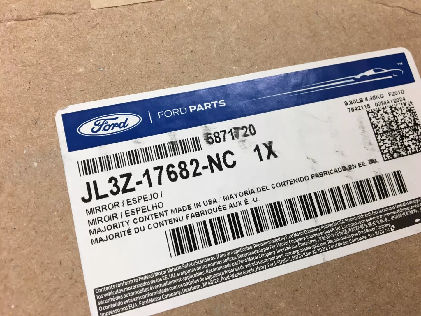 2018-2020 Ford F150 Right Side Signal Door Mirror OEM Blind Spot Power Fold